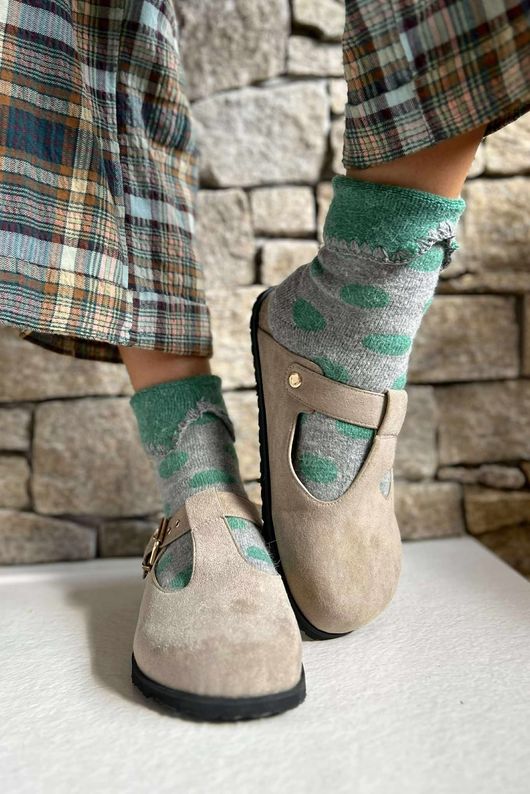 Laundry B Terry & Wool Luxury Socks Dotty Garros Grey